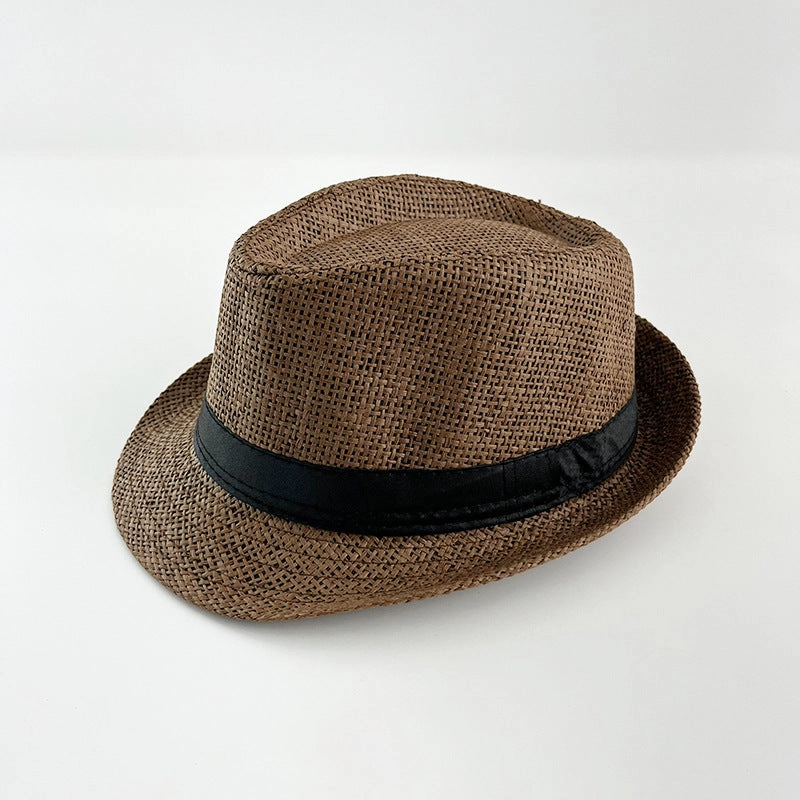 Raffia Jazz Hat Summer Beach Sun Hat British Style