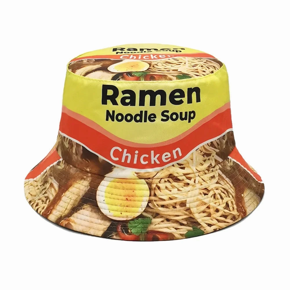 Ramen Noodle Soup Reversible Bucket Hat
