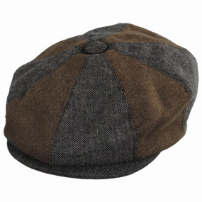 Reading Cotton Mixed Herringbone Newsboy Cap