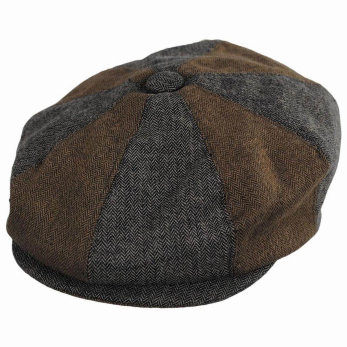 Reading Cotton Mixed Herringbone Newsboy Cap