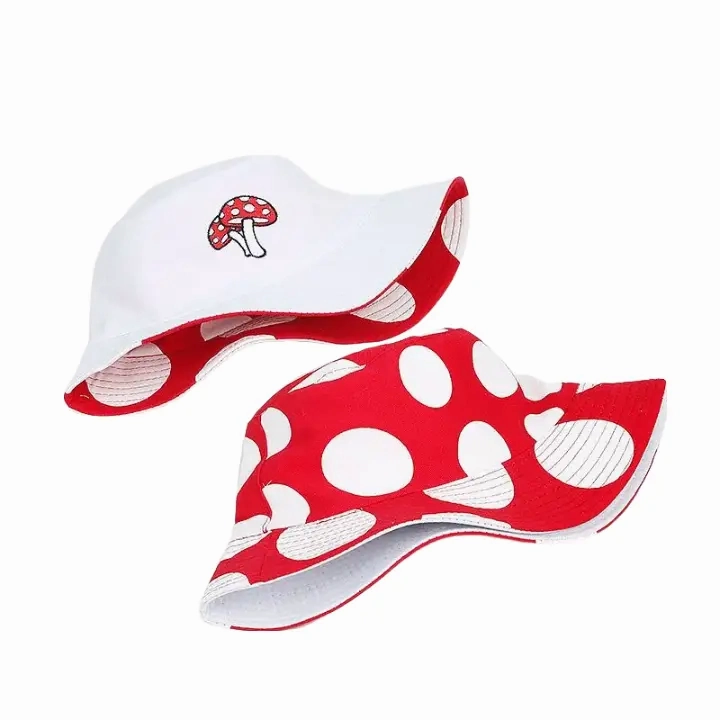 Red & White Mushroom Reversible Bucket Hat