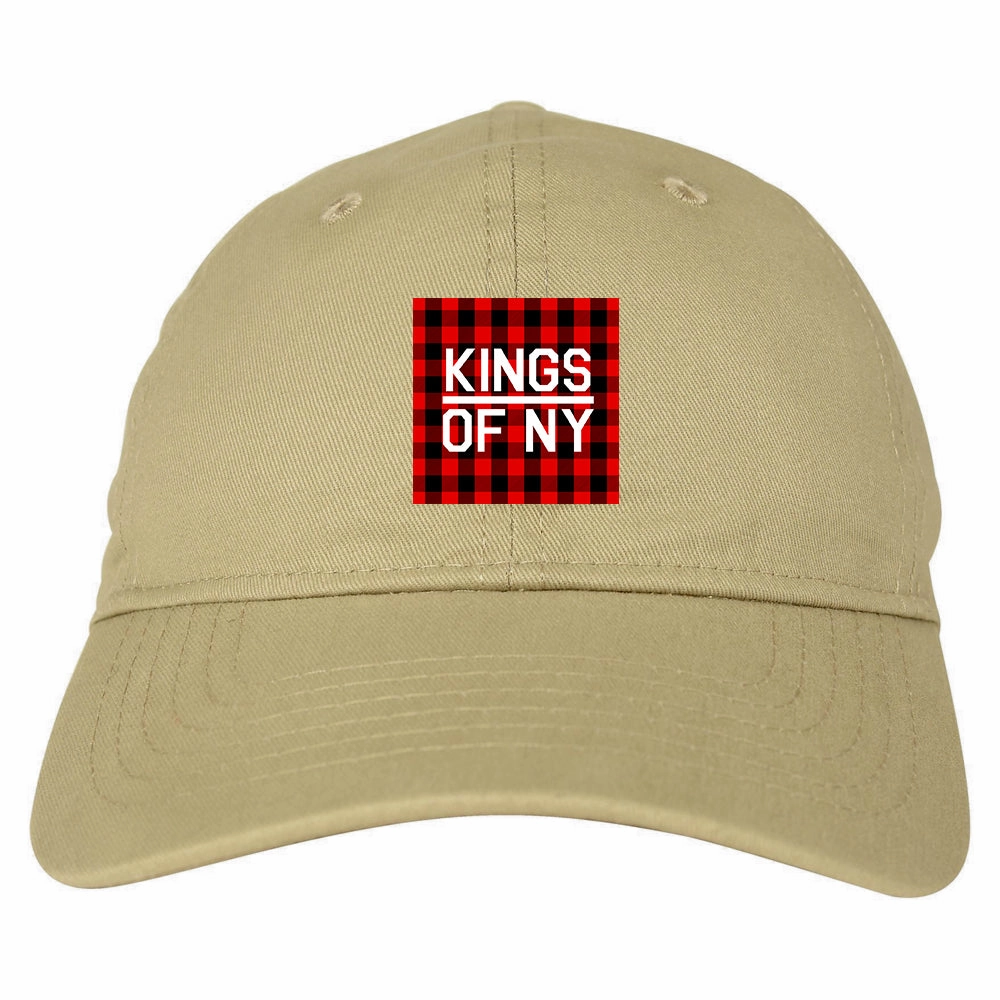 Red Buffalo Plaid Box Logo Mens Dad Hat
