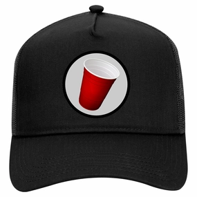 Red Party Cup Retro Adult 5 Panel Mesh Trucker Hat