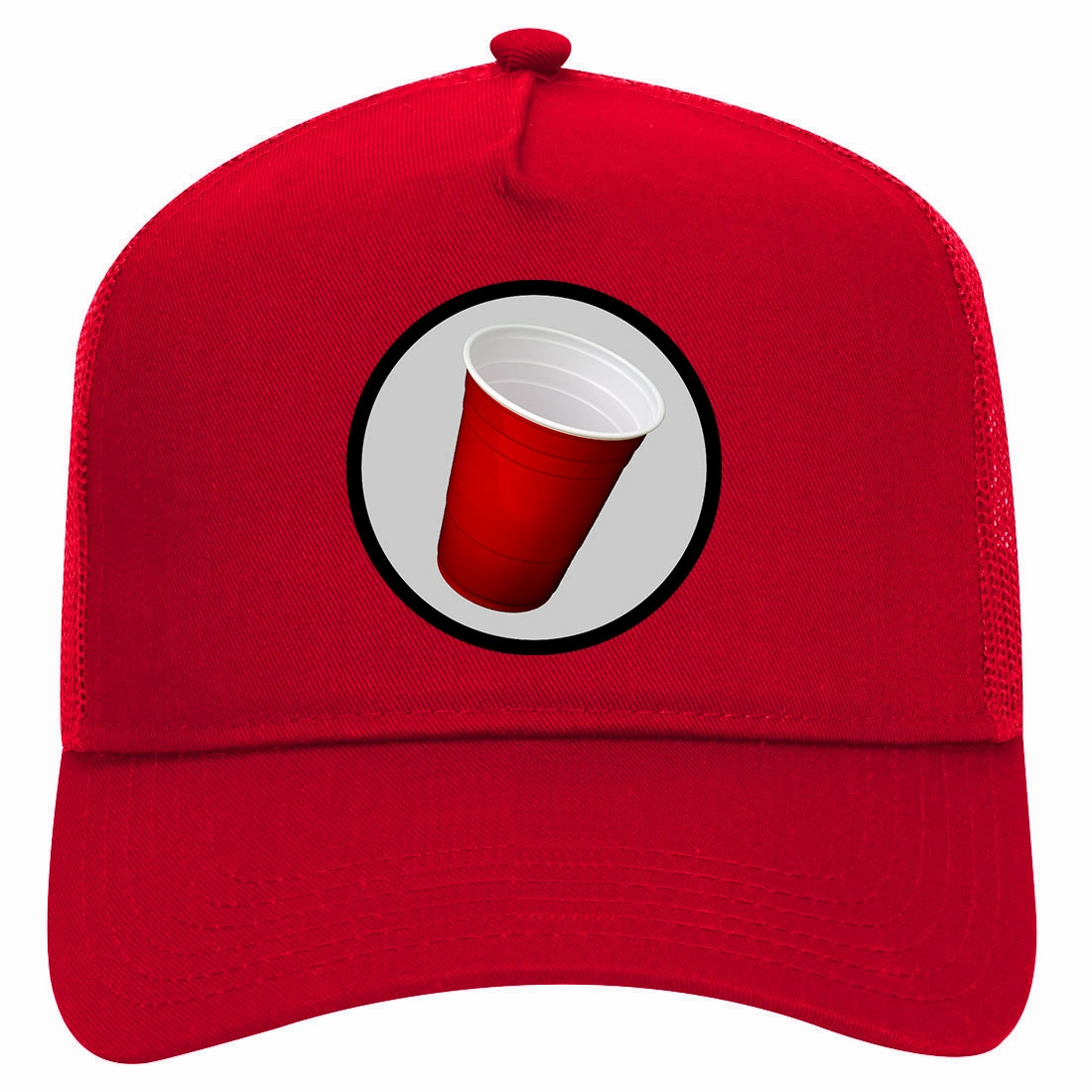 Red Party Cup Retro Adult 5 Panel Mesh Trucker Hat
