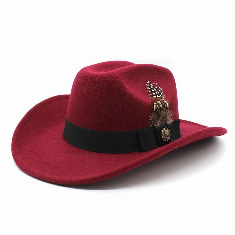 Red River Feather Wool Cowboy Hat