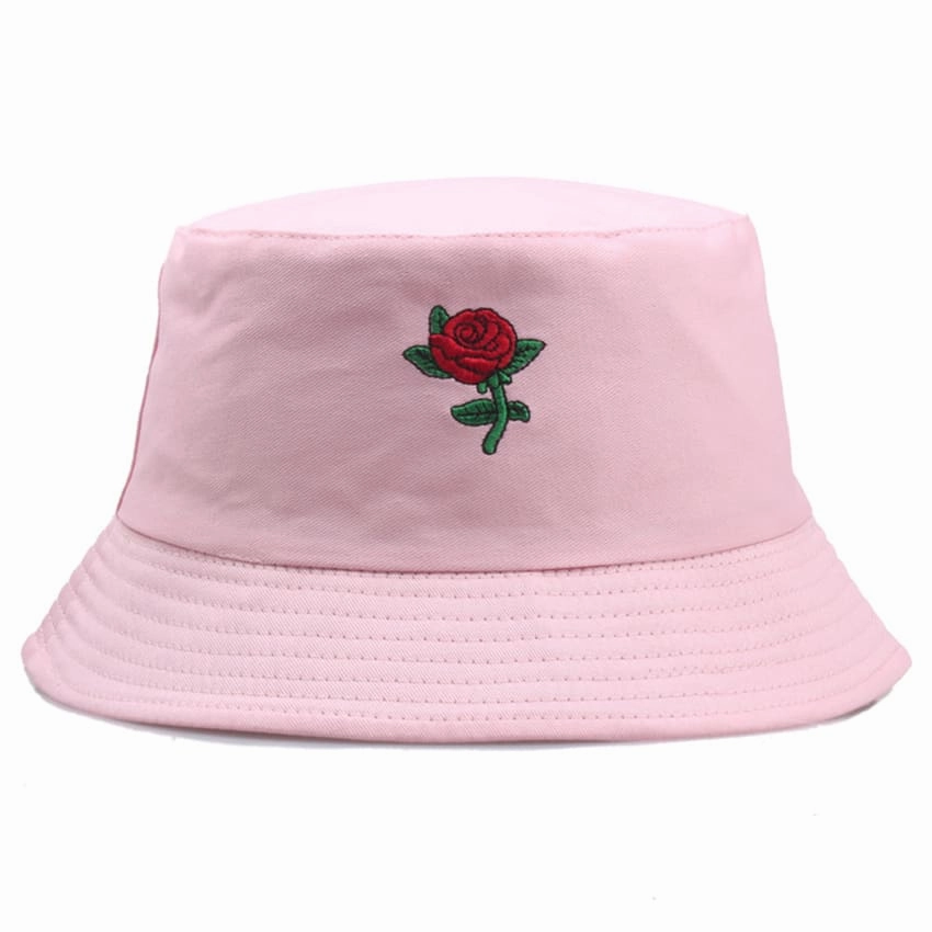Red Rose Plain Bucket Hat