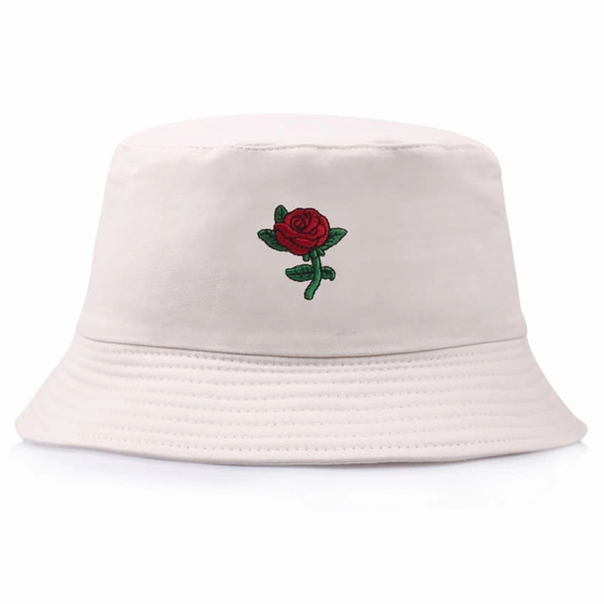 Red Rose Plain Bucket Hat