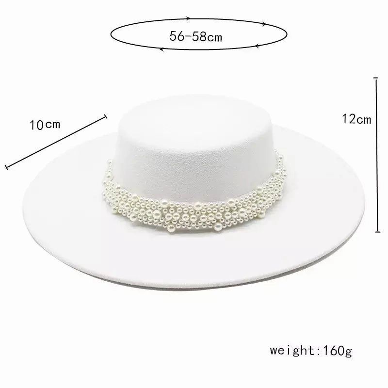 Reims Pearls Belt Boater Hat