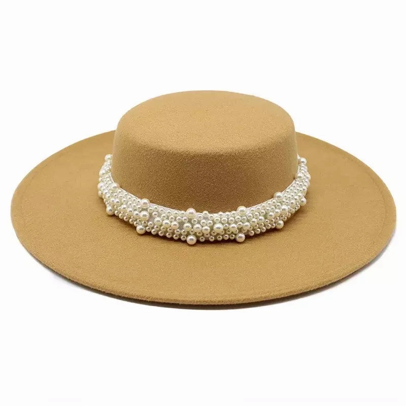 Reims Pearls Belt Boater Hat