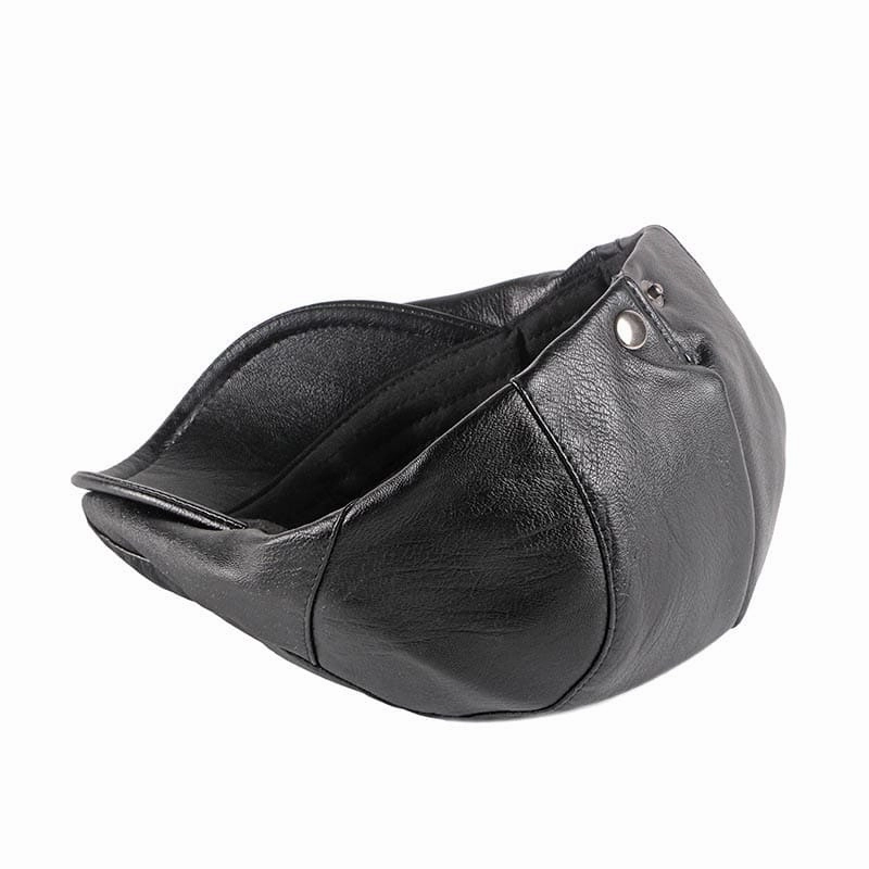Reims Vintage Leather Flat Cap
