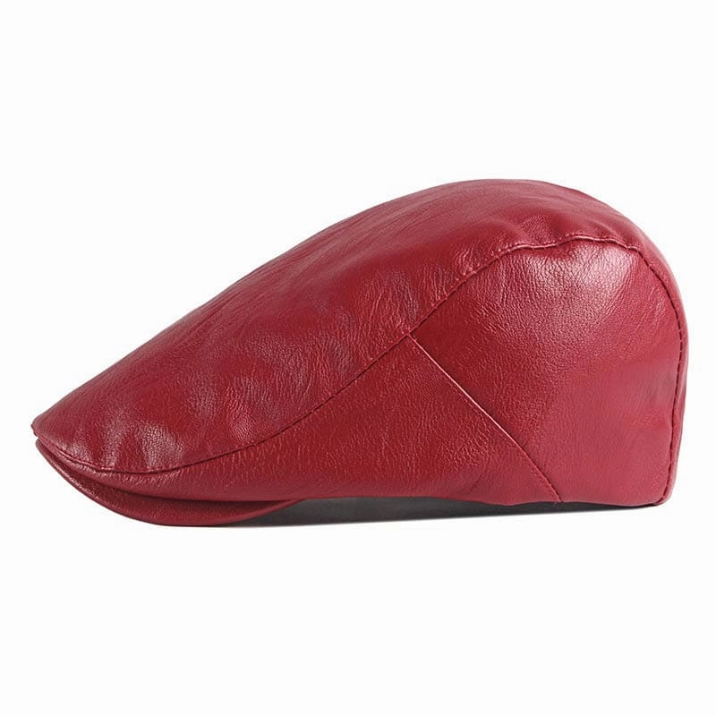 Reims Vintage Leather Flat Cap