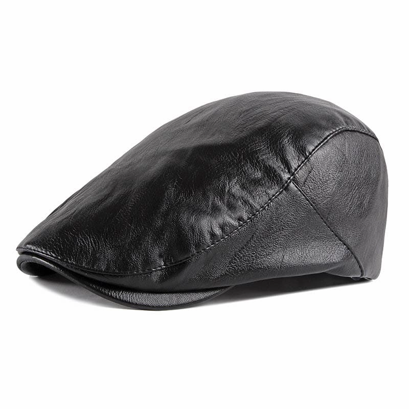 Reims Vintage Leather Flat Cap