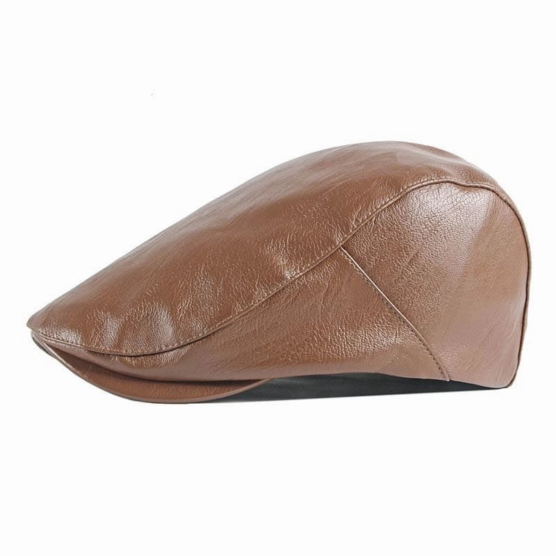 Reims Vintage Leather Flat Cap