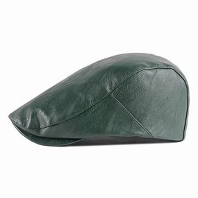 Reims Vintage Leather Flat Cap