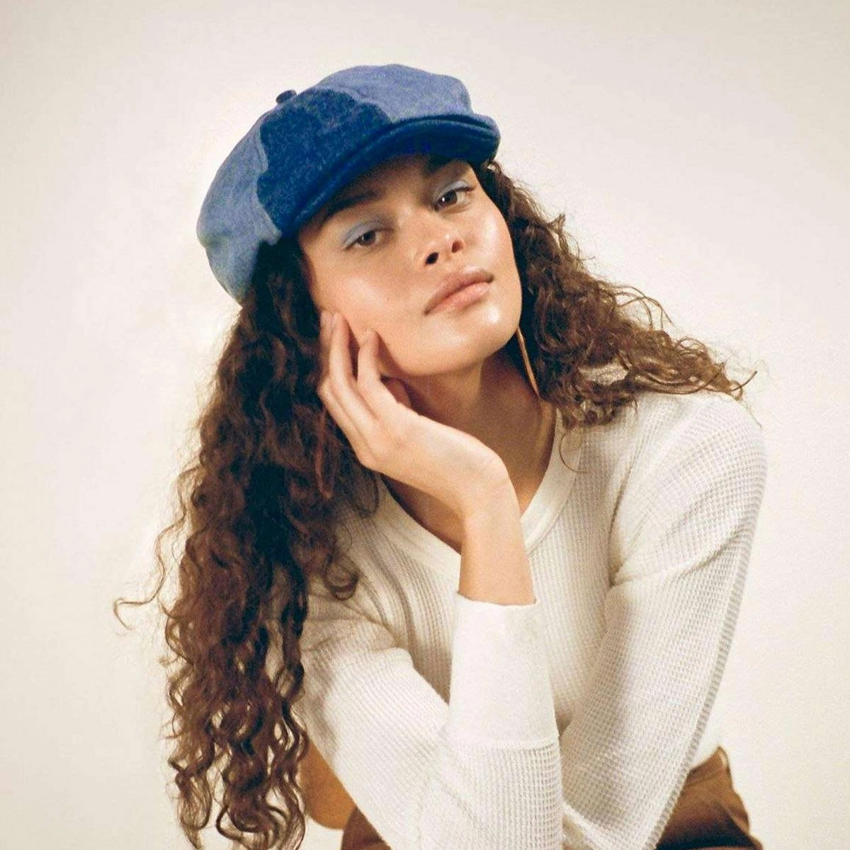 Reserve Assembly Herringbone and Denim Brood Newsboy Cap