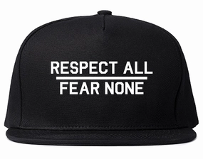 Respect All Fear None Mens Snapback Hat