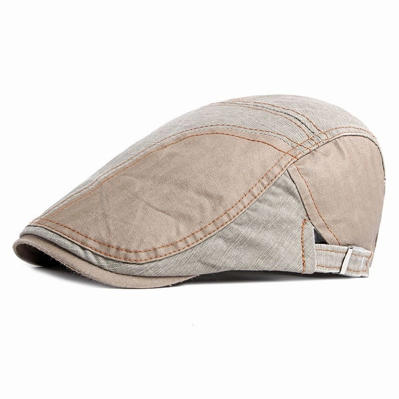 Retro Patchwork Cotton Flat Cap