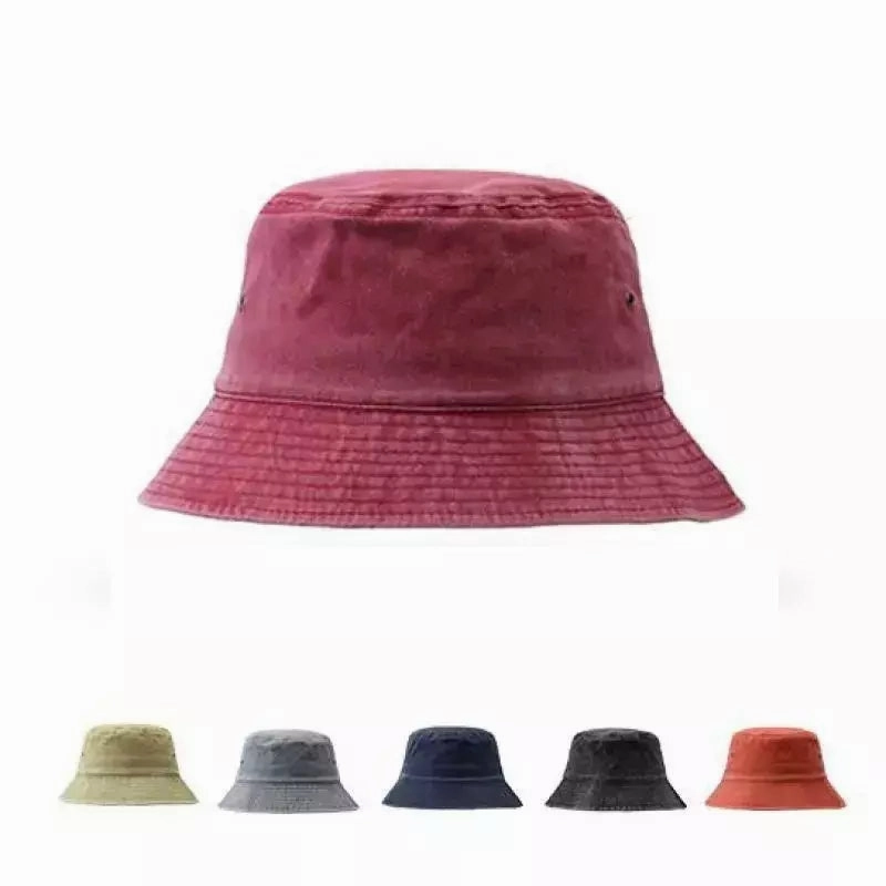 Retro Washed Cotton Bucket Hat