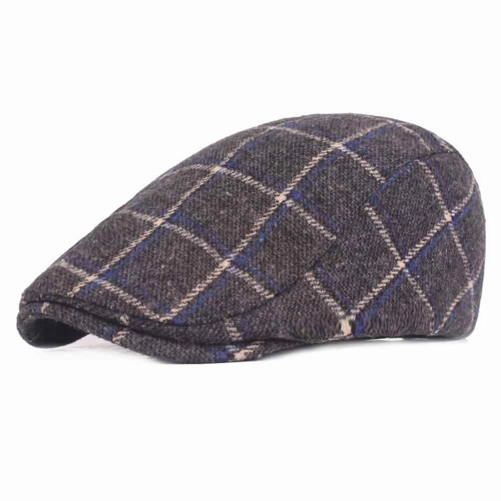 Reulli Plaid Cotton Flat Cap