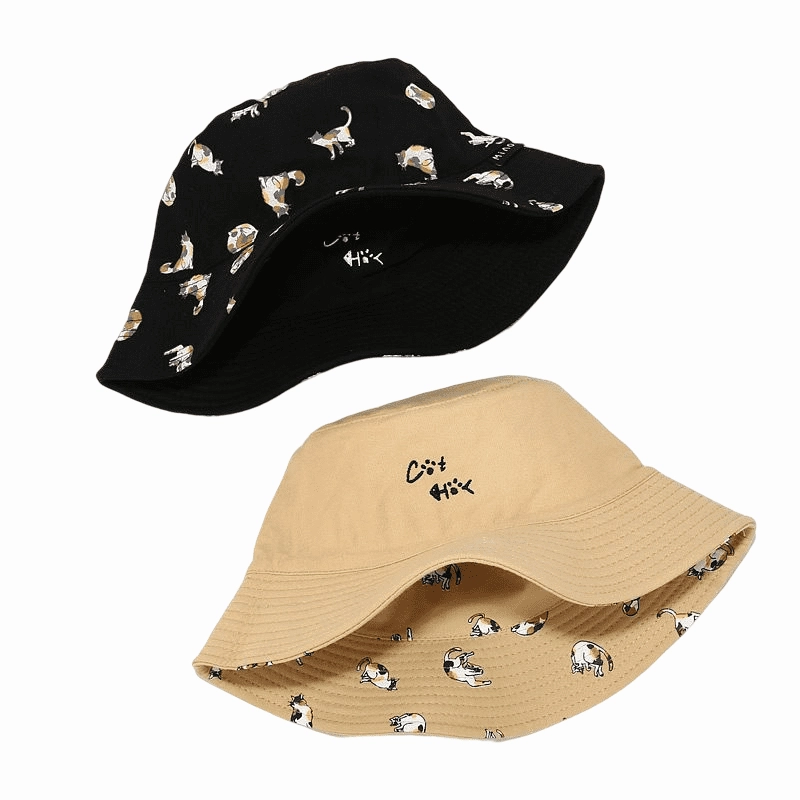 Reversible Cat Bucket Hat