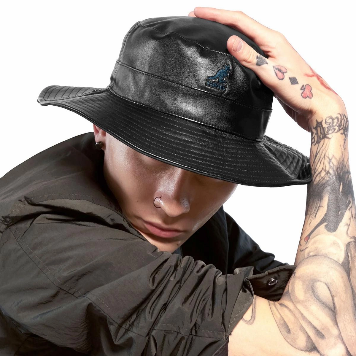 Reversible Faux Leather Bucket Hat