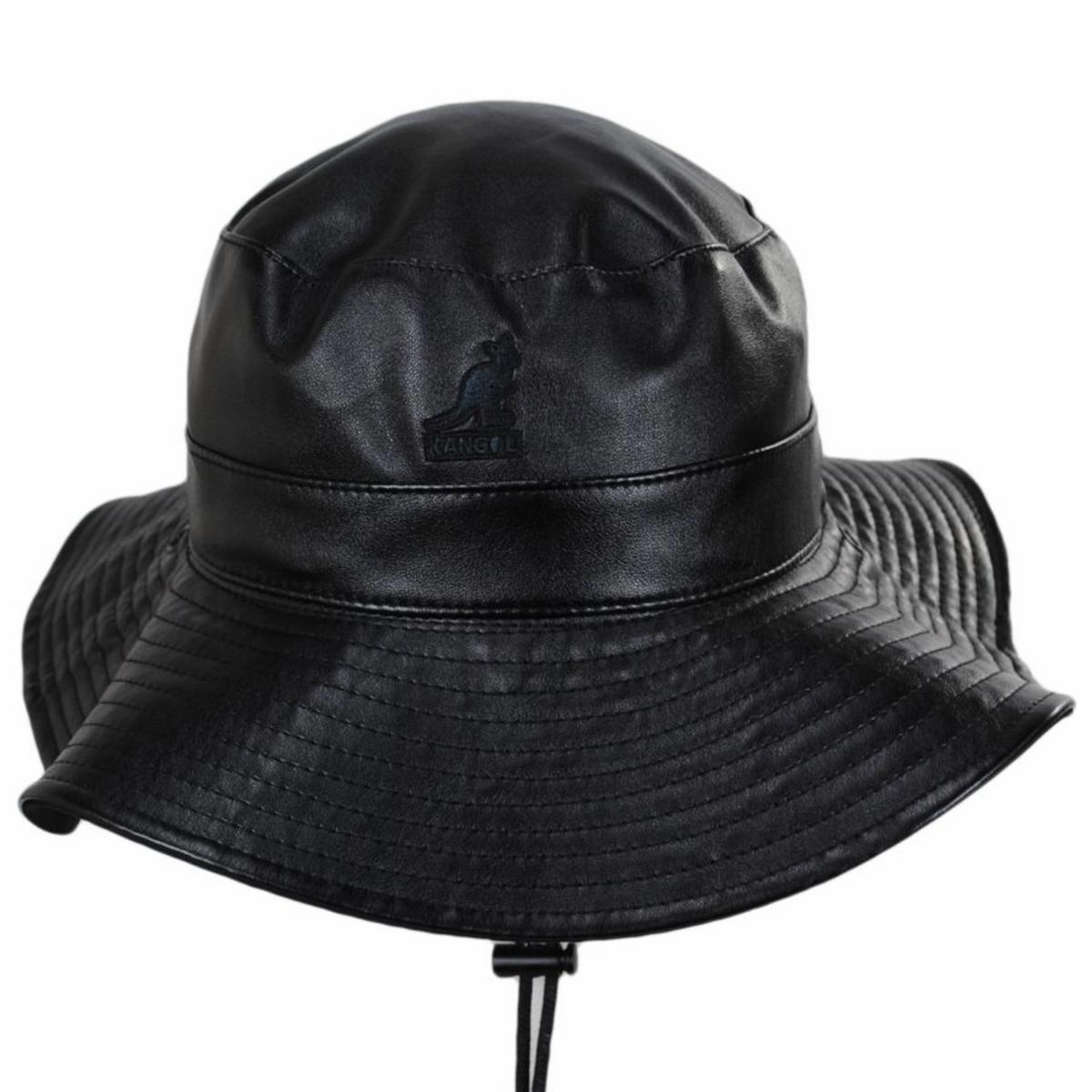 Reversible Faux Leather Bucket Hat