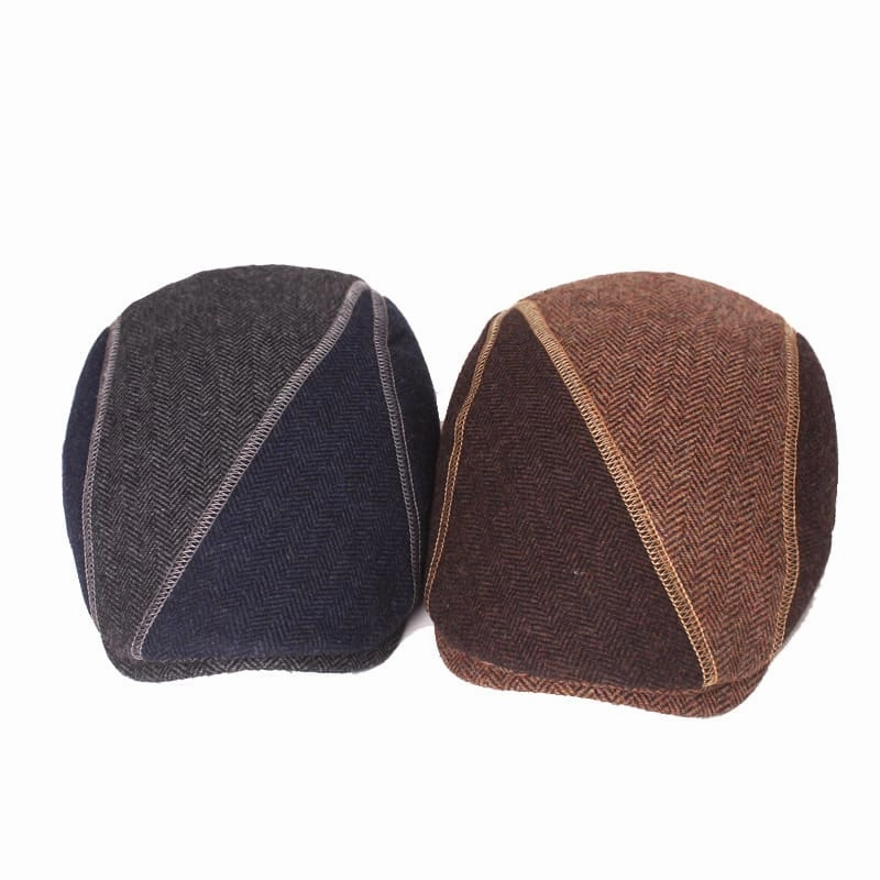 RGD Winter Earflaps Wool Flat Cap