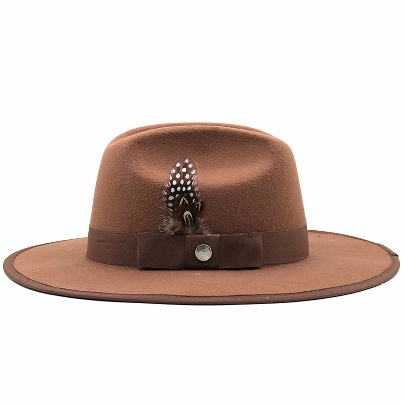 Rimini Feather Khaki Fedora Hat