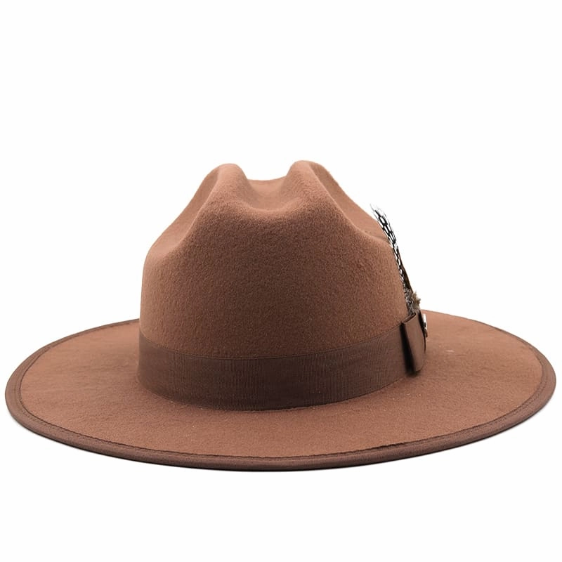 Rimini Feather Khaki Fedora Hat