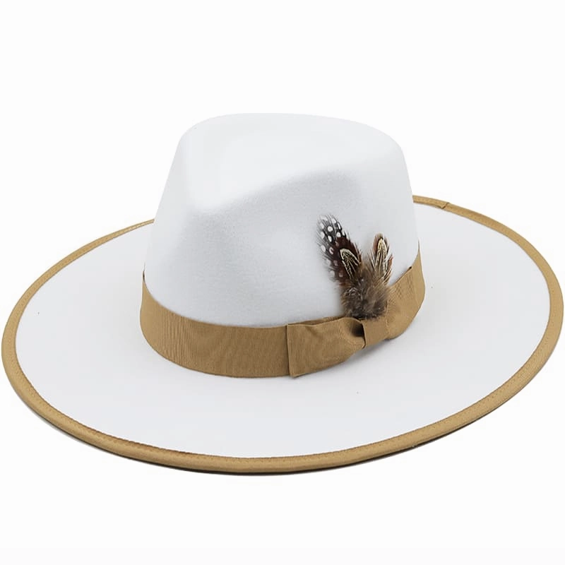 Rimini Feather White Fedora Hat