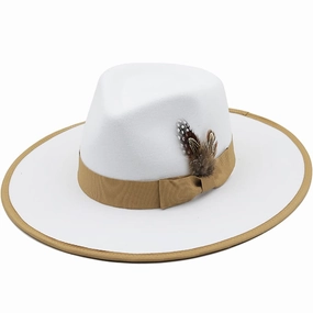 Rimini Feather White Fedora Hat