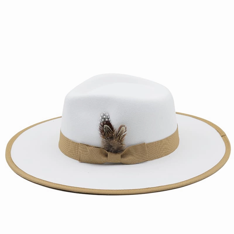Rimini Feather White Fedora Hat