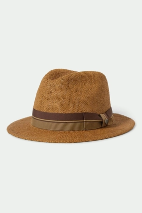 Roma Straw Fedora - Coffee