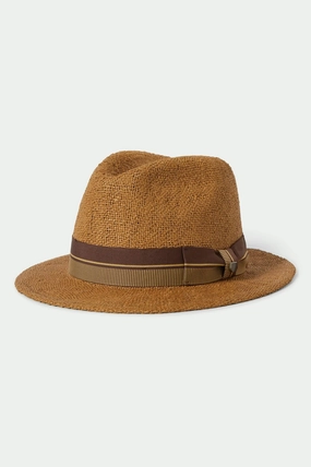 Roma Straw Fedora - Coffee