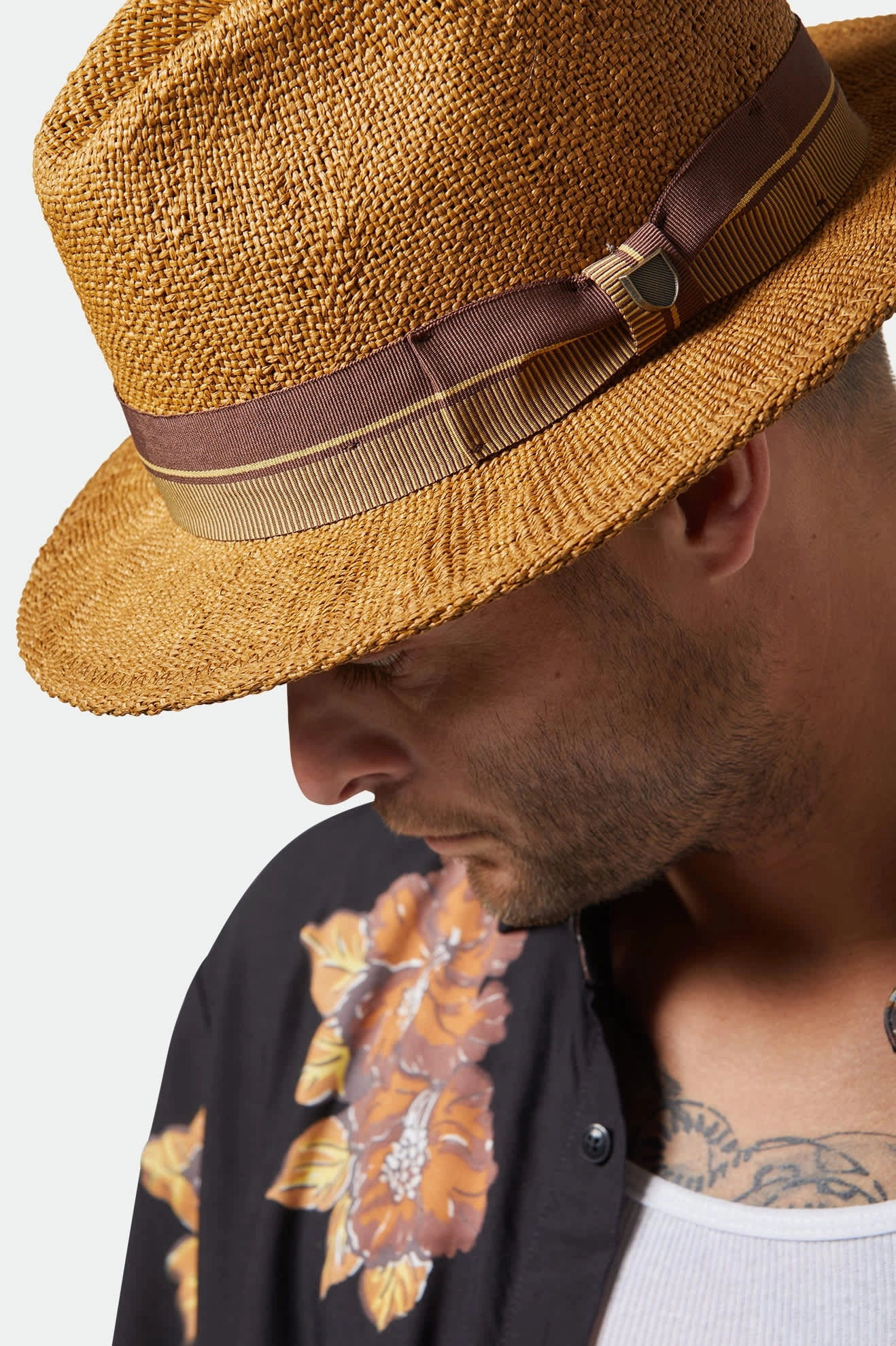 Roma Straw Fedora - Coffee