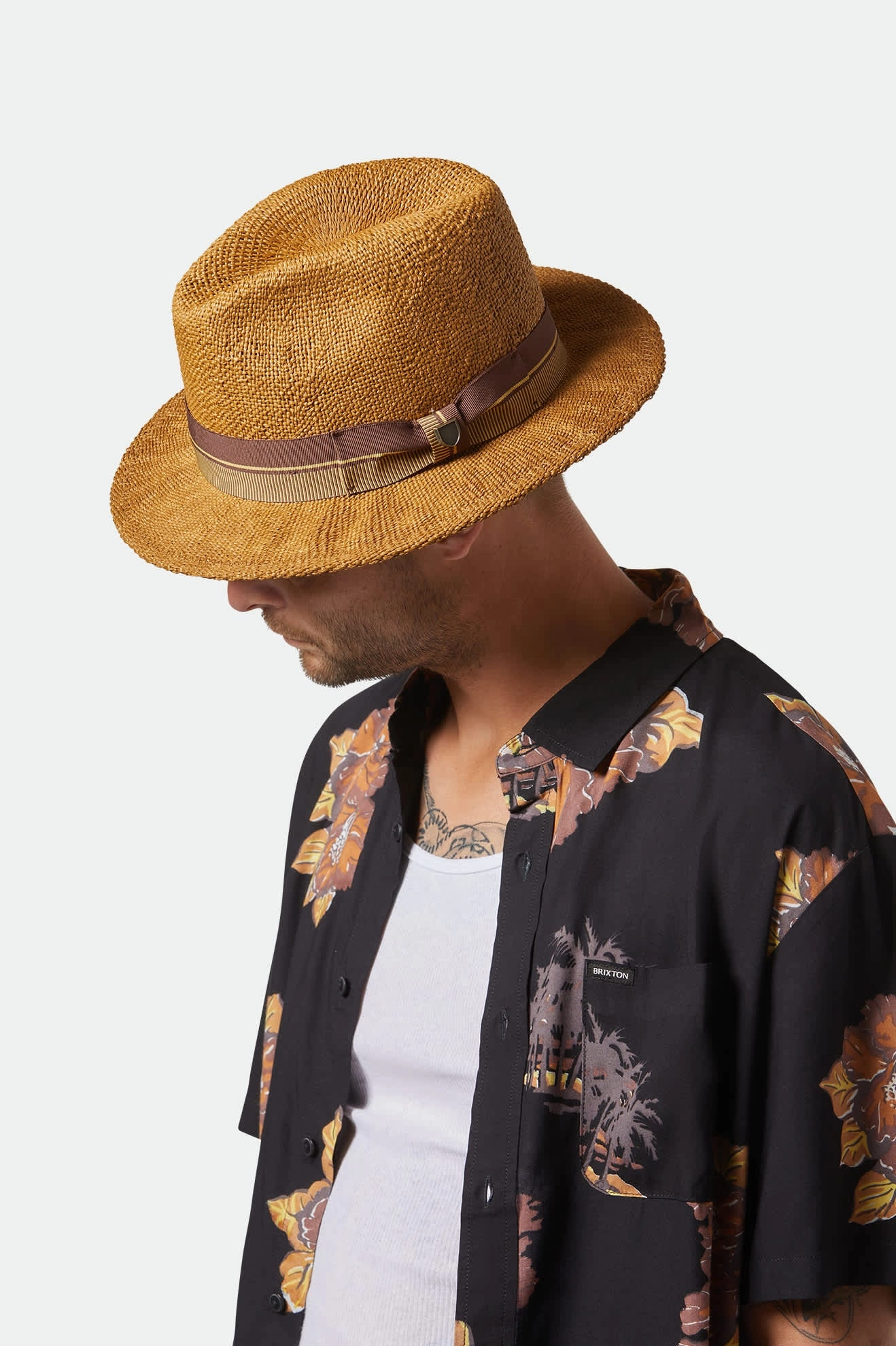 Roma Straw Fedora - Coffee
