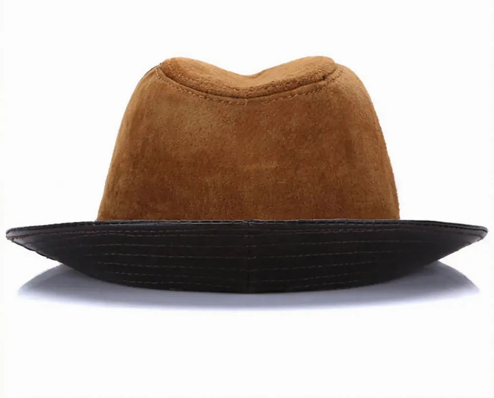 Rotterdam Genuine Leather Suede Fedora Hat