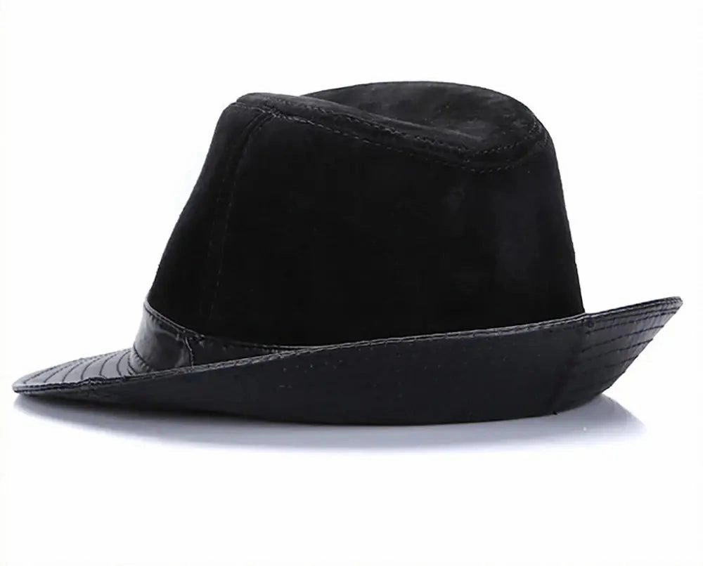 Rotterdam Genuine Leather Suede Fedora Hat
