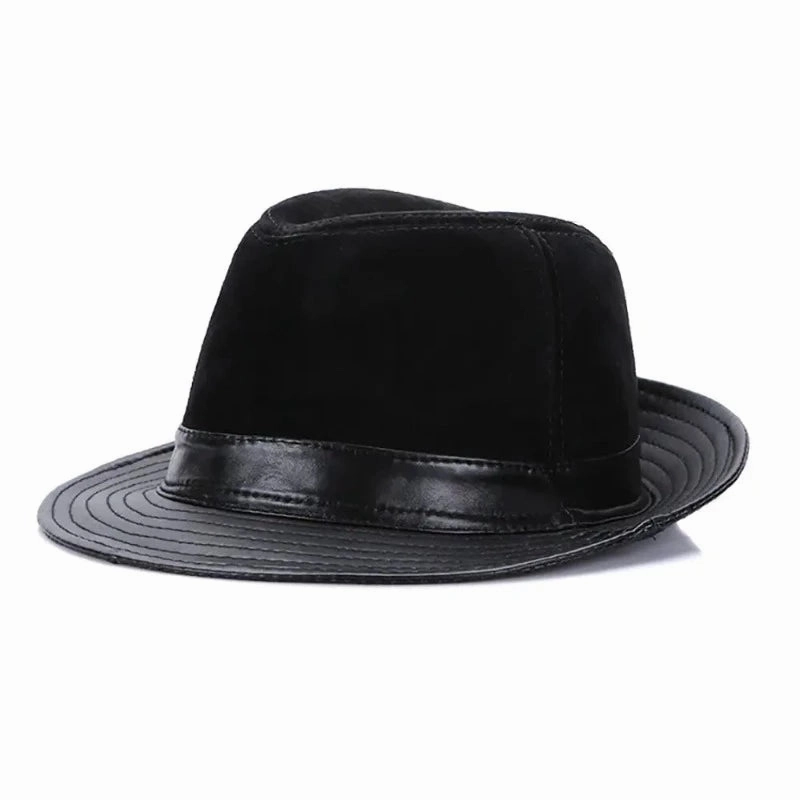 Rotterdam Genuine Leather Suede Fedora Hat