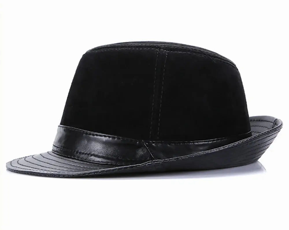 Rotterdam Genuine Leather Suede Fedora Hat