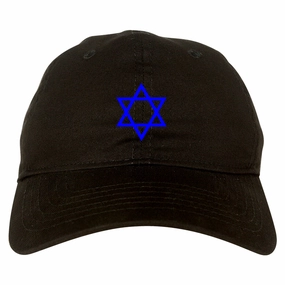 Royal Blue Star Of David Jewish Chest Mens Dad Hat
