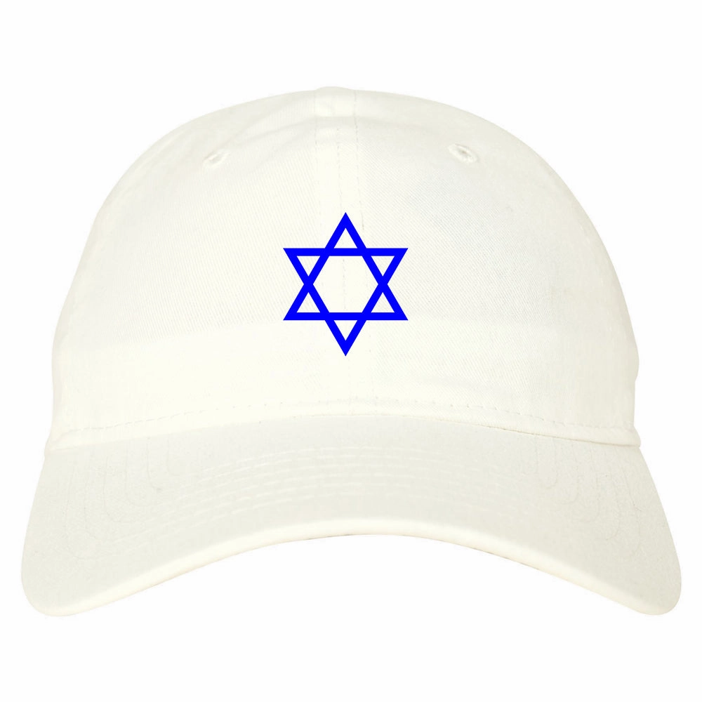 Royal Blue Star Of David Jewish Chest Mens Dad Hat