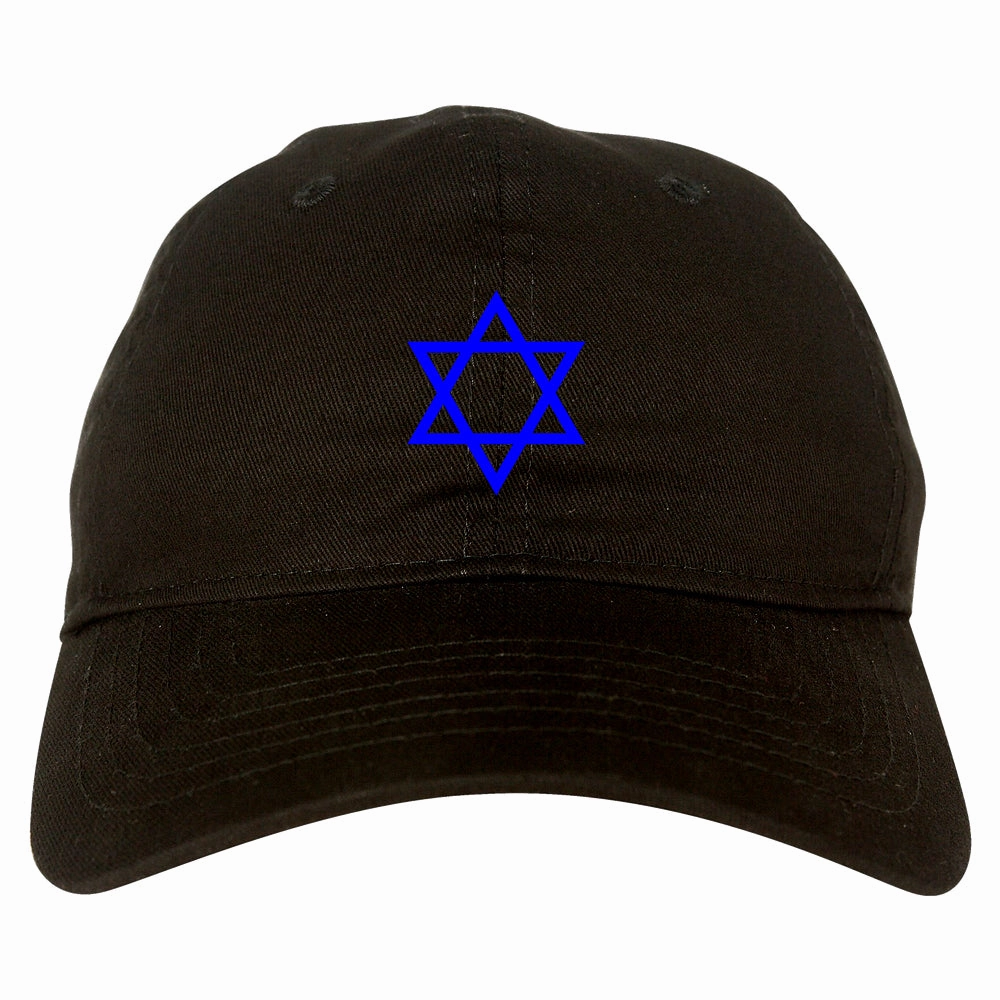 Royal Blue Star Of David Jewish Chest Mens Dad Hat