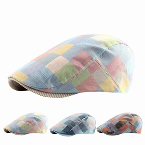 Royal Multicolor Plaid Flat Cap