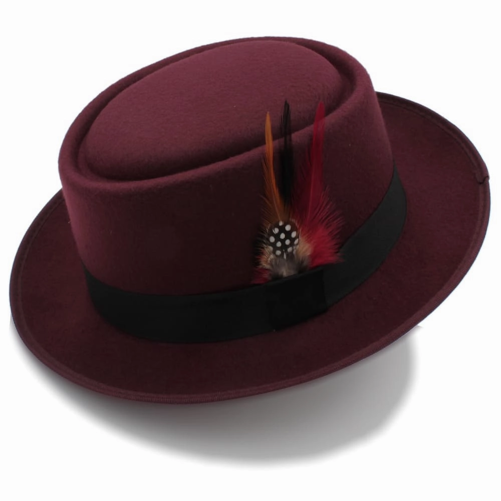 Rozzi Feather Wool Porkpie Hat