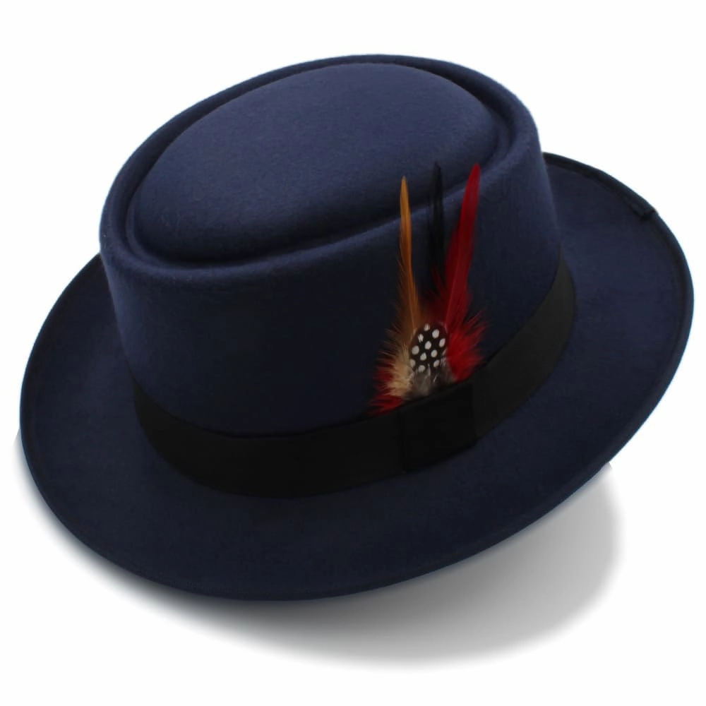 Rozzi Feather Wool Porkpie Hat