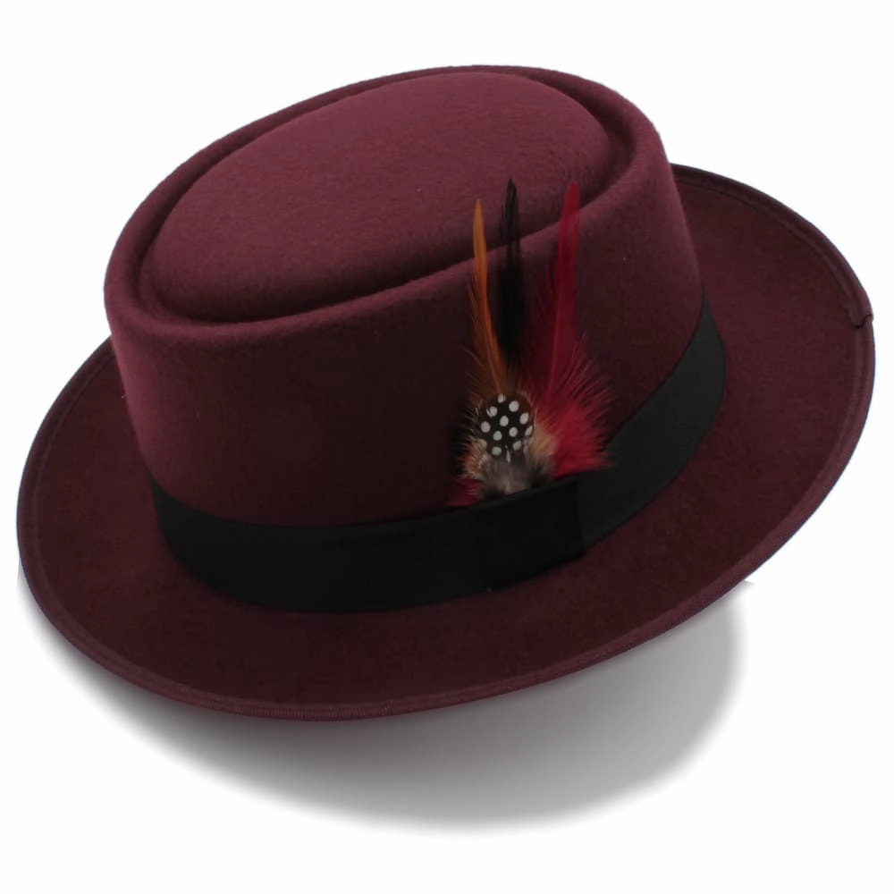 Rozzi Feather Wool Porkpie Hat