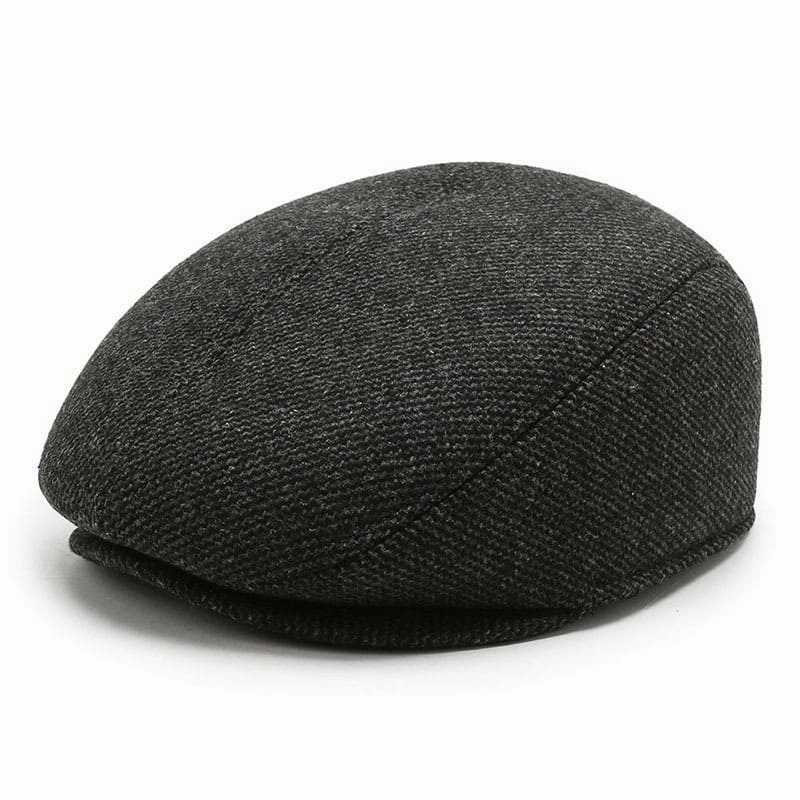 RQL Earflaps Wool Flat Cap