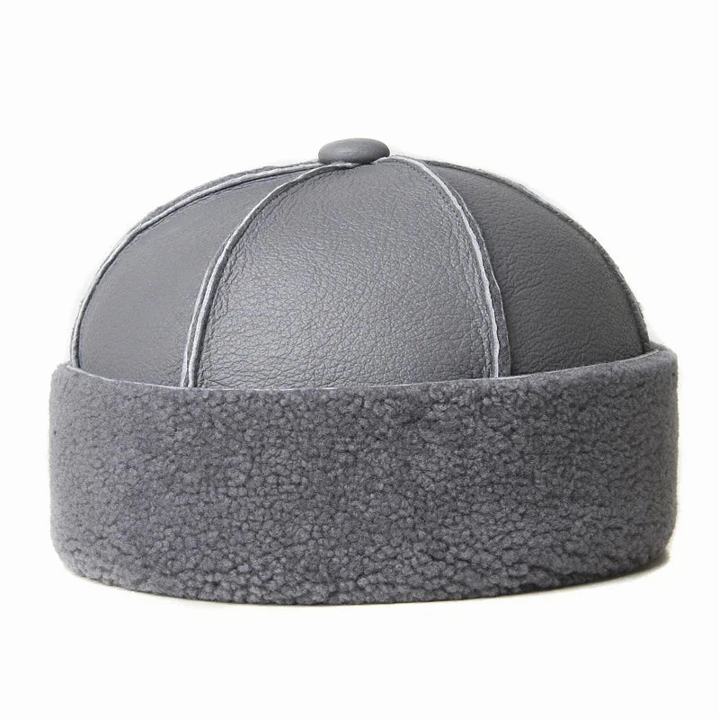 Russian Wool Lined Genuine Leather Docker Cap