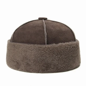 Russian Wool Lined Genuine Leather Docker Cap
